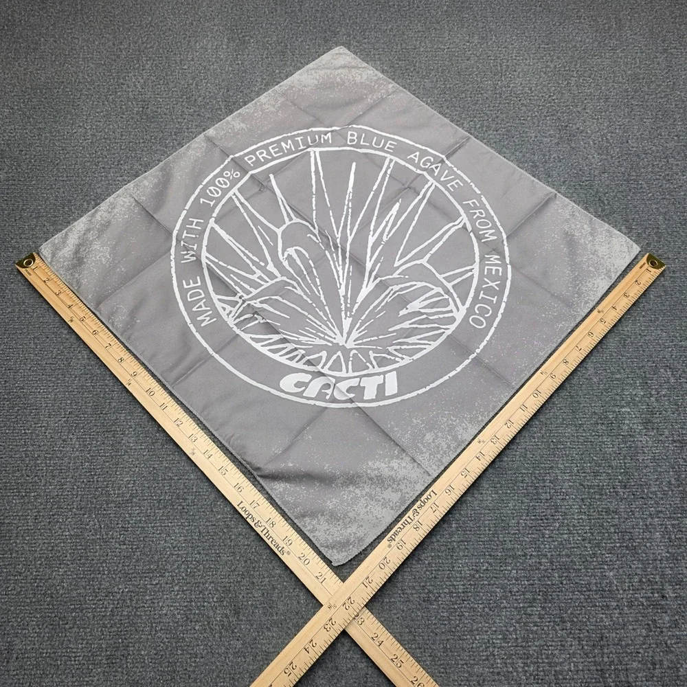 Travis Scott‎ CACTI Agave Bandana Gray Silver Logo Scarf Travis Scott Merch Rare